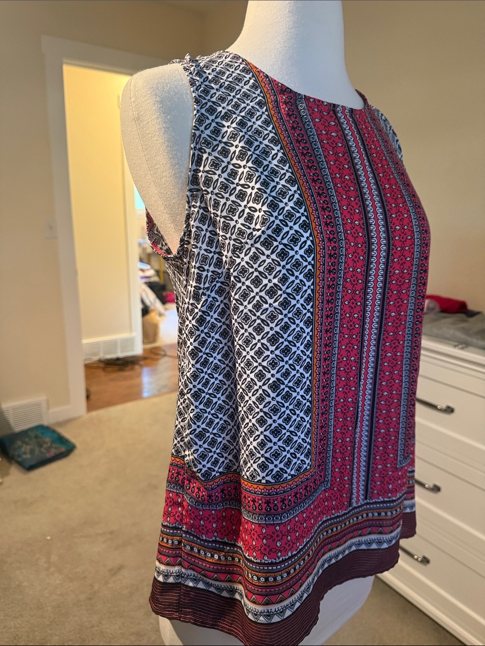 Cynthia Rowley Patterned Sleeveless Blouse